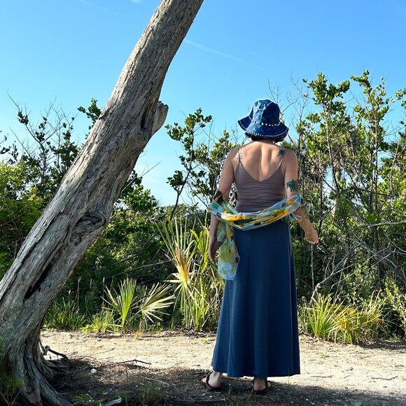 Tres Bien Cloudy Knit maxi skirt Denim blue color (S,M,L) - Picture 4 of 7